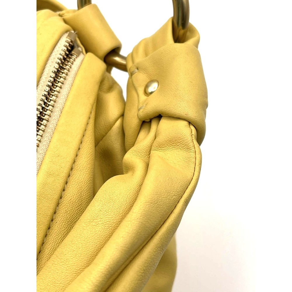 Coach Parker 230 Yellow Leather Zip Shoulder Hobo Bag Pleated Purse # 13442 Y2K - Picture 12 of 13